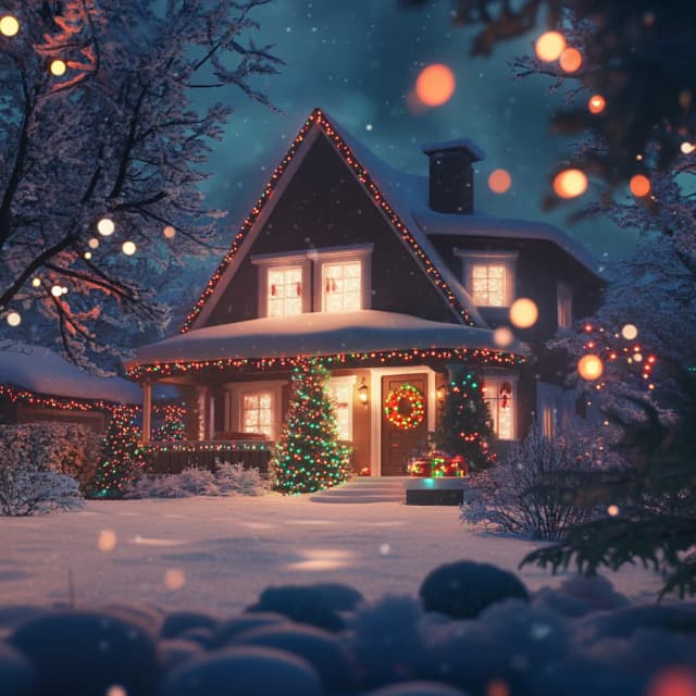 The Little Light on the Christmas House